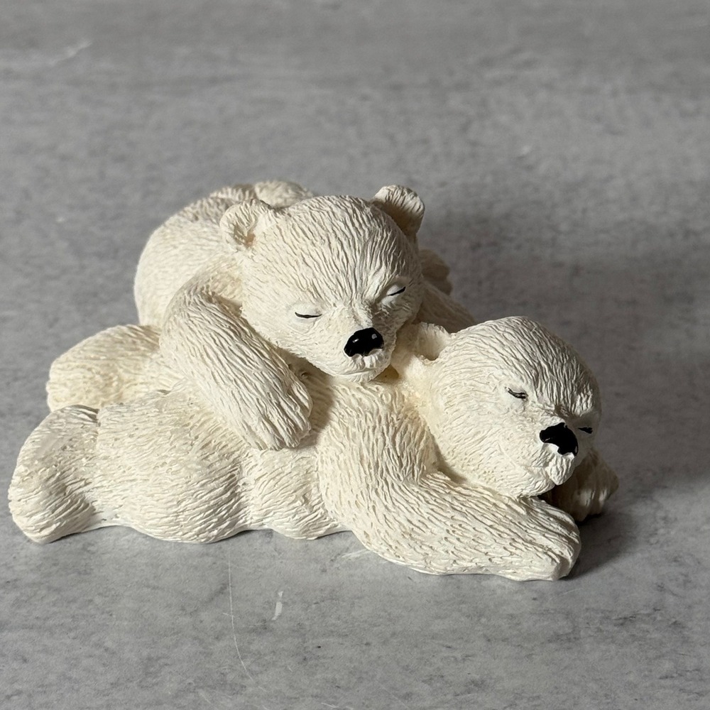 Alaska Polar Pals Jack Jill Polar Bear Resin Figurine Sculpture Twin Cubs Bears - Picture 2 of 15